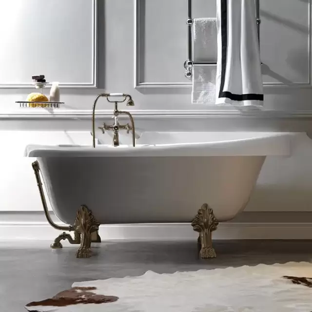 Kerasan Retro Ванна new отдельностоящая, 170х77см, глубина ванны 44,5см, цвет: белый, ножки бронза