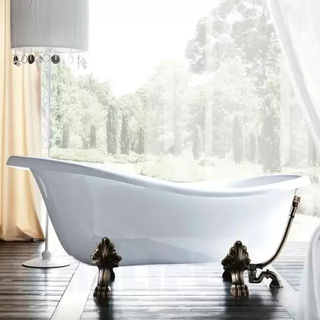 Gruppo Treesse Epoca Ванна из композита 170х80хh72/60 см в комплекте: ножки (4 шт.), слив-перелив, цвет: белый/бронза